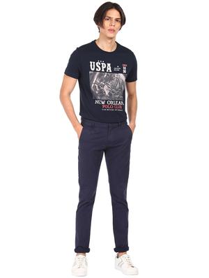 navy blue front print t-shirt - 18022225 - Standard Image - 4