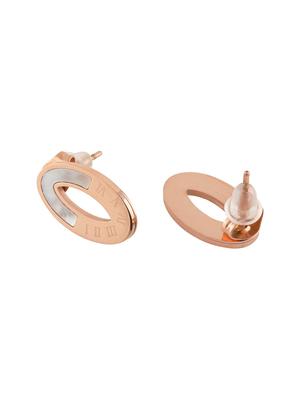 self design black stud earring - 18022450 - Standard Image - 3