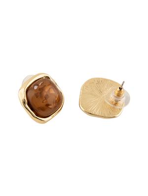 self design rust stud earring - 18022453 - Standard Image - 3
