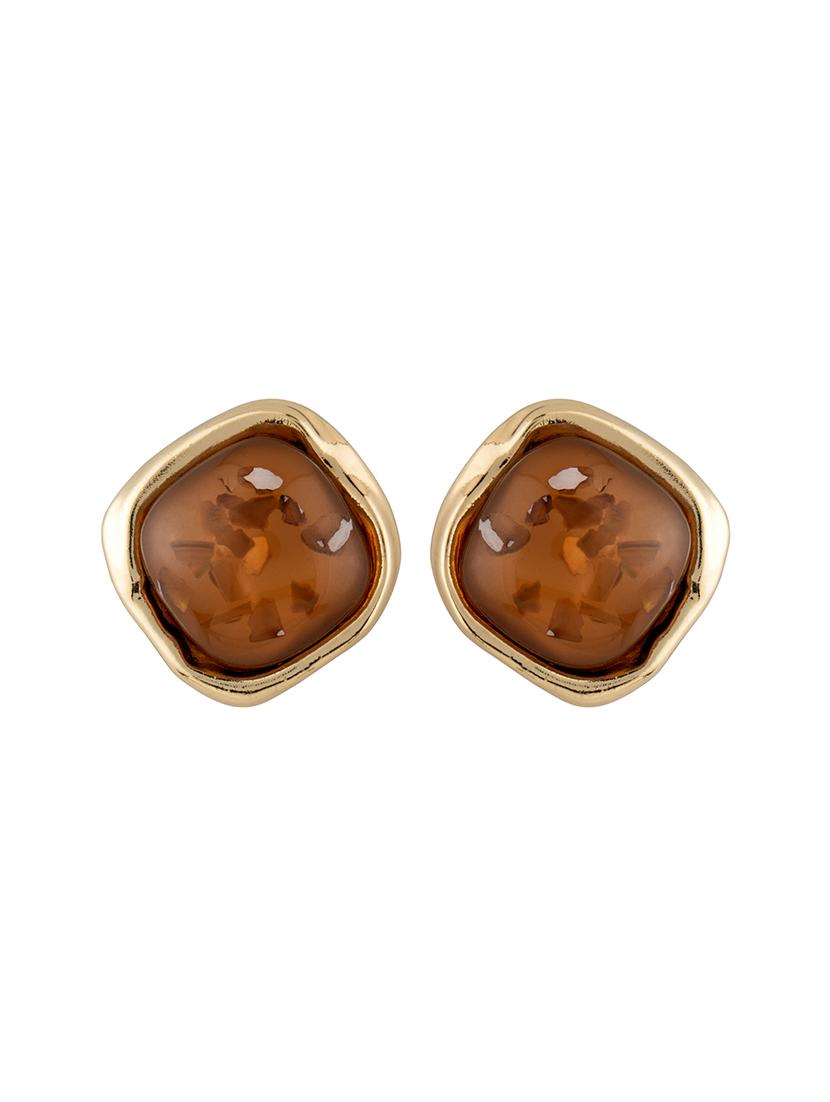 self design rust stud earring - 18022453 - Zoom Image - 2