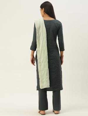 self design unstitched suit set - 18022475 - Standard Image - 3