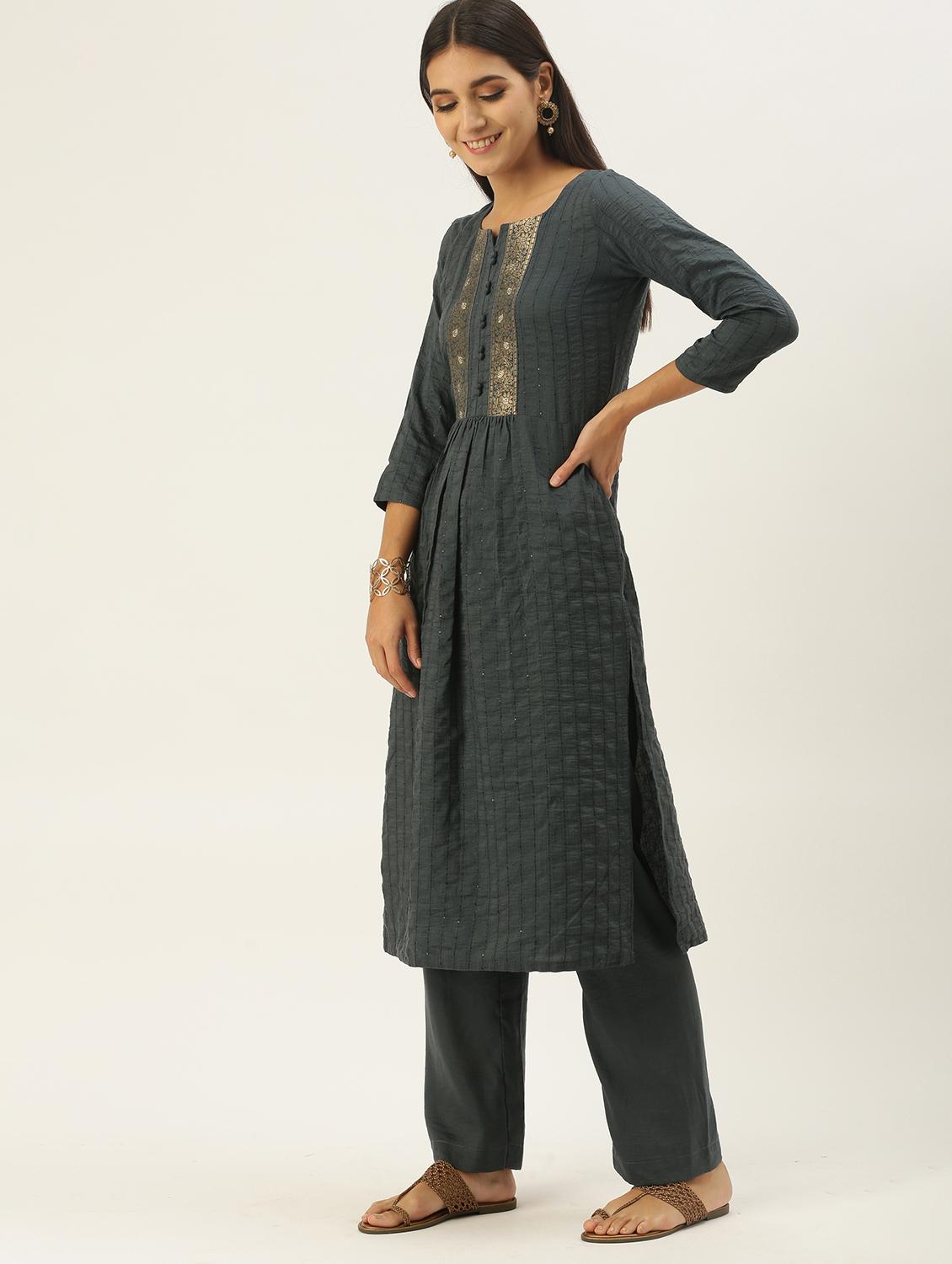self design unstitched suit set - 18022475 - Zoom Image - 2
