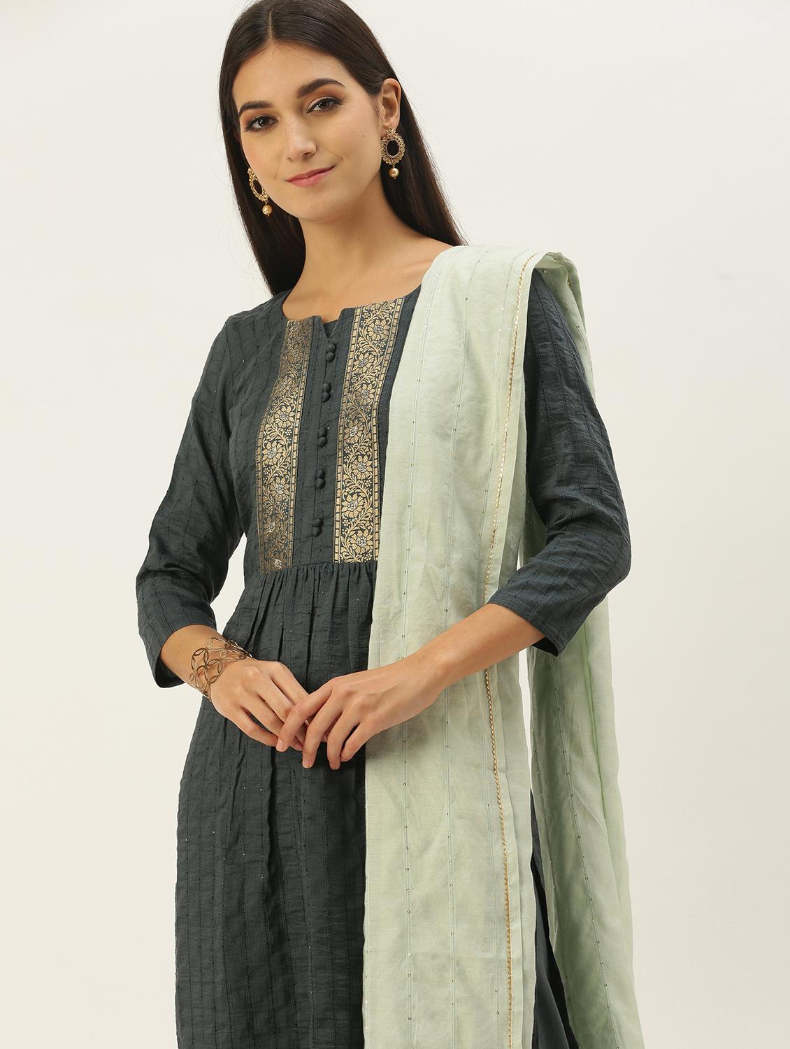 self design unstitched suit set - 18022475 - Zoom Image - 5