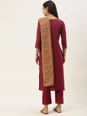 self design unstitched suit set - 18022476 - Standard Image - 4