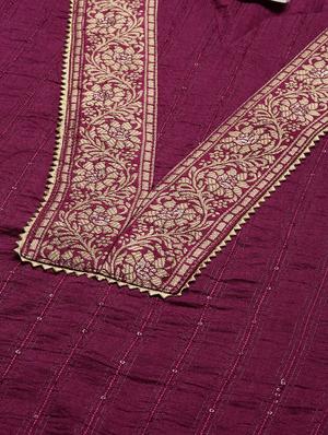 self design unstitched suit set - 18022476 - Standard Image - 6