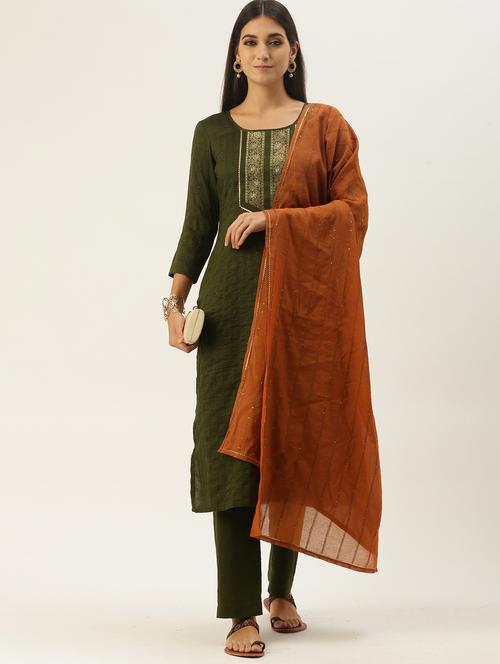 self design unstitched suit set - 18022477 - Standard Image - 1