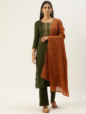 self design unstitched suit set - 18022477 - Standard Image - 3