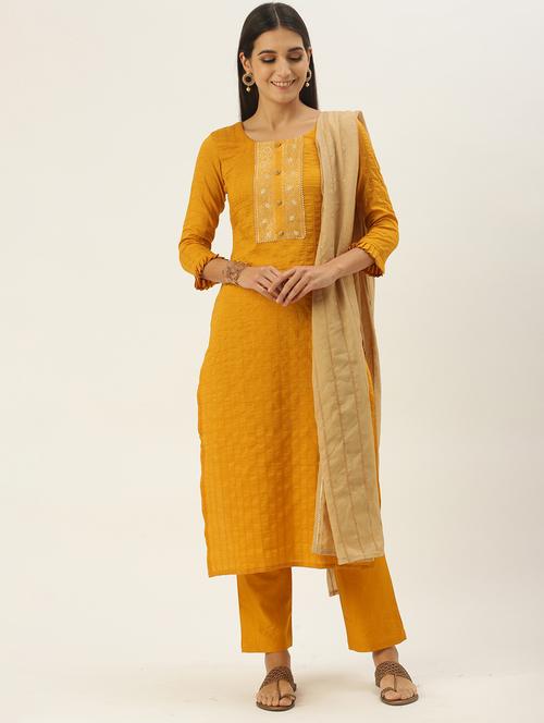 self design unstitched suit set - 18022479 - Very Small Image - 1