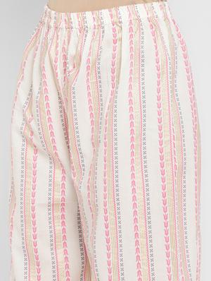 cream cotton kurta palazzo set - 18022627 - Standard Image - 6