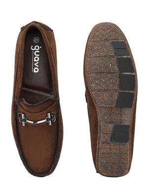 brown synthetic slip on loafers - 18023039 - Standard Image - 4