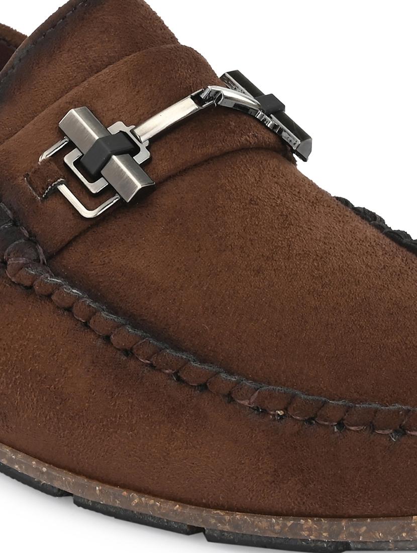 brown synthetic slip on loafers - 18023039 - Zoom Image - 5