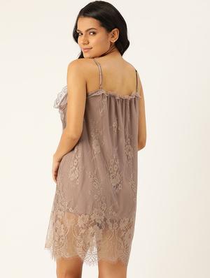 brown laced babydoll - 18023119 - Standard Image - 3