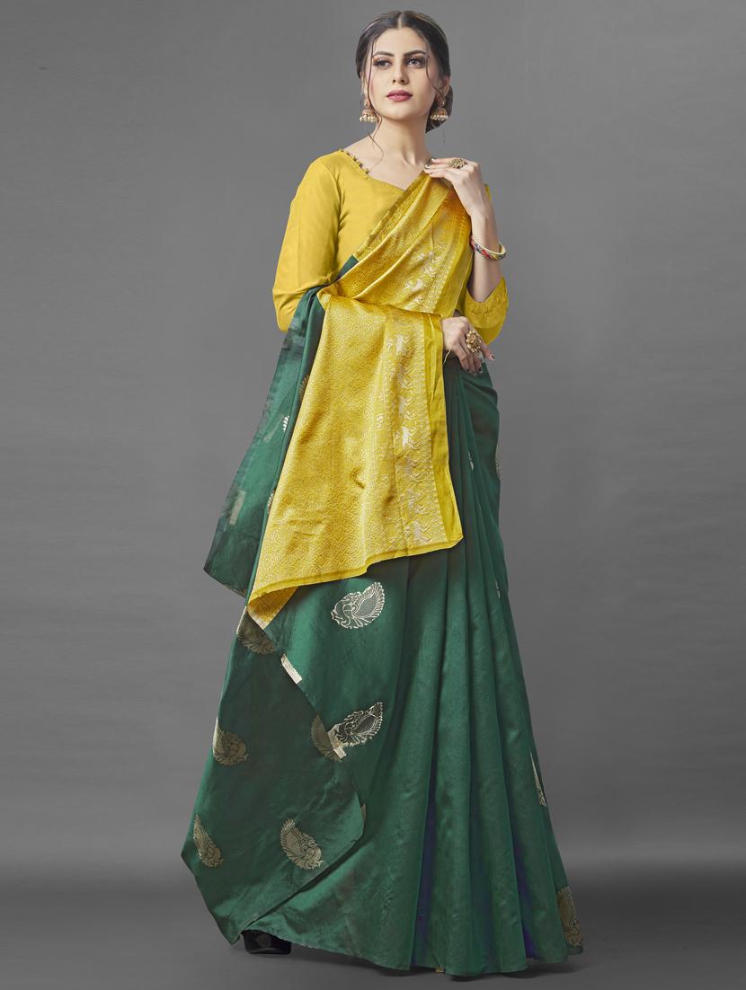 jacquard work banarasi saree with blouse - 18023450 - Zoom Image - 1