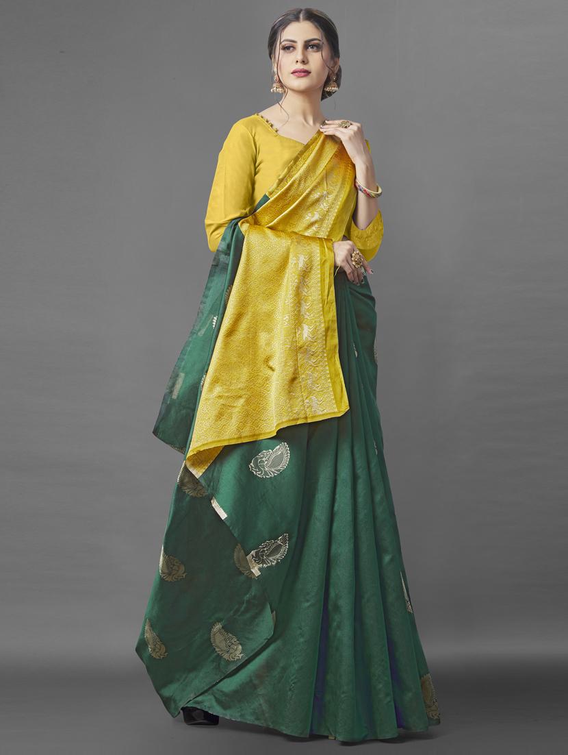 jacquard work banarasi saree with blouse - 18023450 - Zoom Image - 2