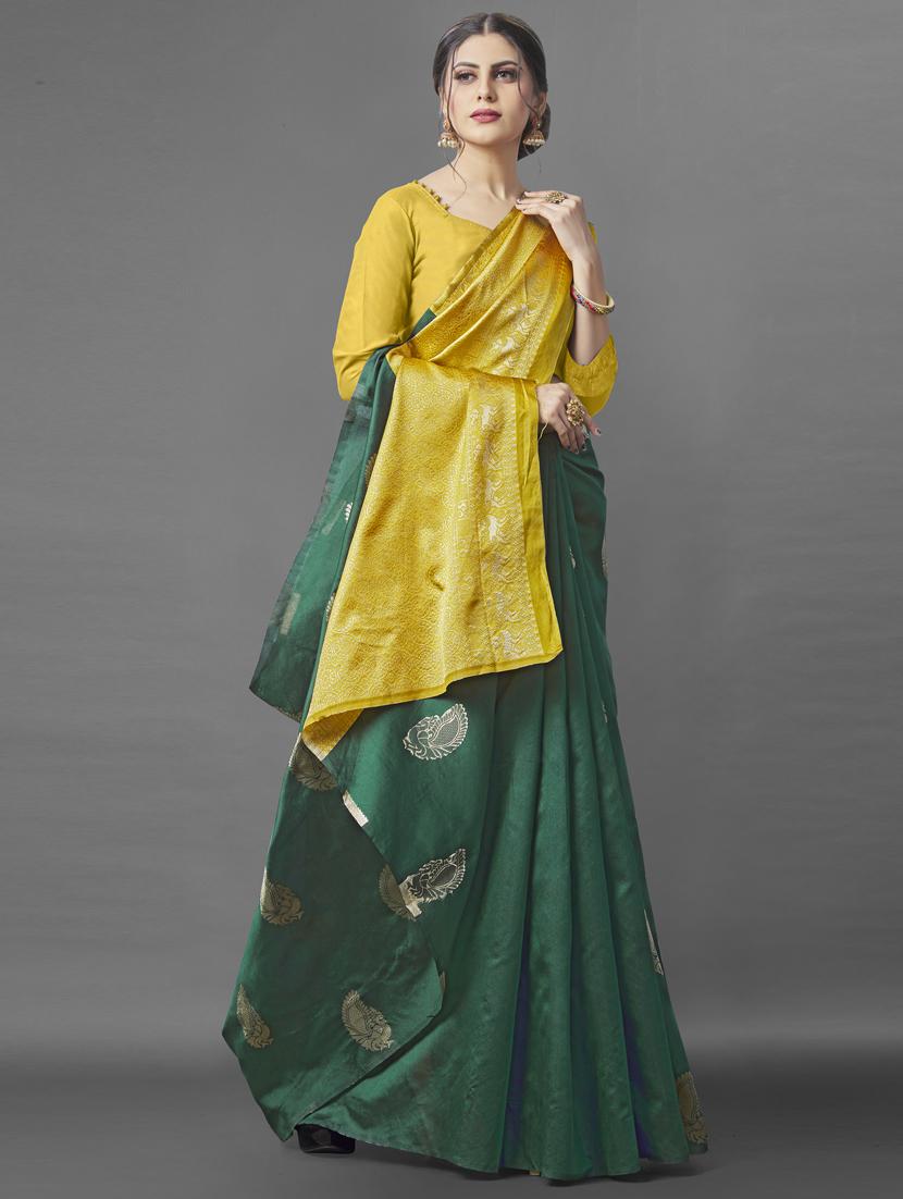 jacquard work banarasi saree with blouse - 18023450 - Zoom Image - 3