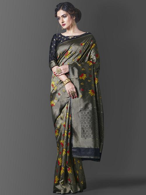 jacquard work banarasi saree with blouse - 18023453 - Standard Image - 1