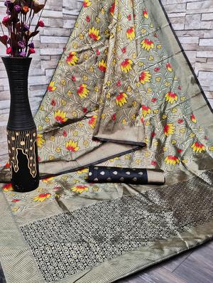jacquard work banarasi saree with blouse - 18023453 - Standard Image - 5