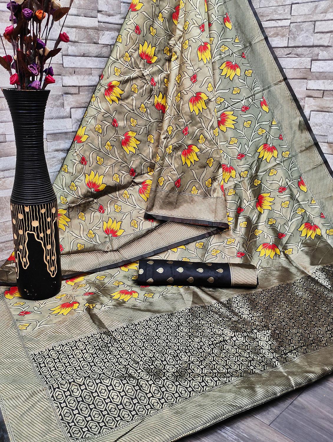 jacquard work banarasi saree with blouse - 18023453 - Zoom Image - 5