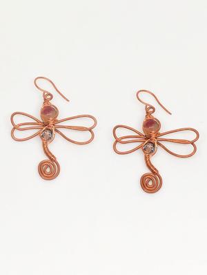 dragonfly earrings with onyx stone - 18023487 - Standard Image - 2
