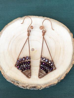 purple copper drop earring - 18023492 - Standard Image - 2