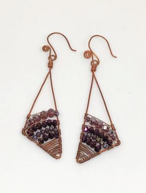 purple copper drop earring - 18023492 - Standard Image - 3