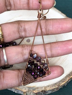 purple copper drop earring - 18023492 - Standard Image - 4