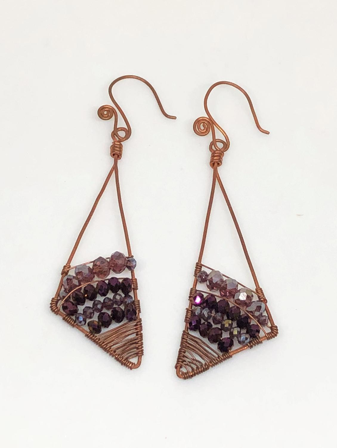 purple copper drop earring - 18023492 - Zoom Image - 3