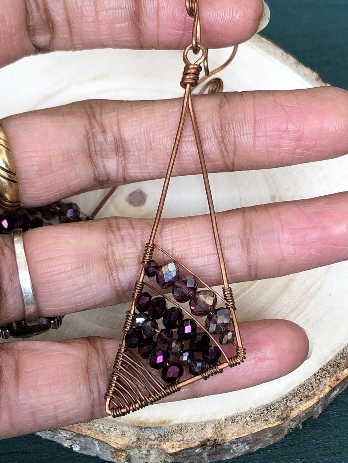 purple copper drop earring - 18023492 - Zoom Image - 4