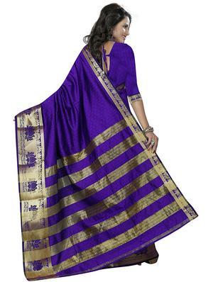 self design woven saree with blouse - 18023960 - Standard Image - 2