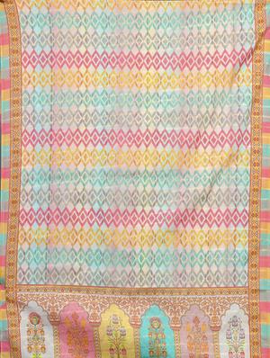 multi colored silk printed dupatta - 18024148 - Standard Image - 3