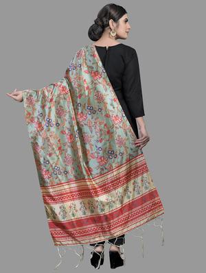 multi colored silk printed dupatta - 18024150 - Standard Image - 2