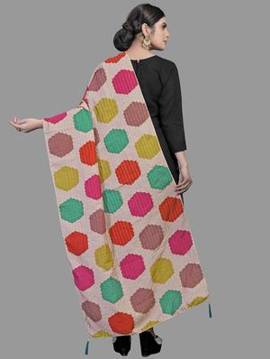 multi colored silk printed dupatta - 18024161 - Standard Image - 2