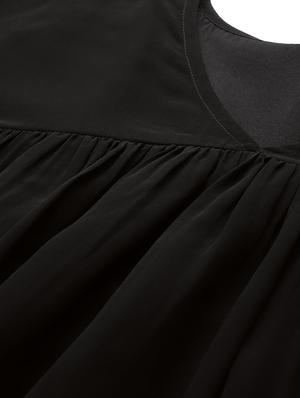 v-neck solid high low dress - 18024256 - Standard Image - 5