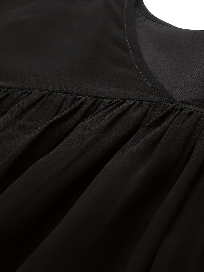v-neck solid high low dress - 18024256 - Zoom Image - 5