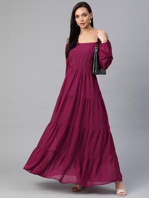 tie back off shoulder tiered dress - 18024263 - Standard Image - 4
