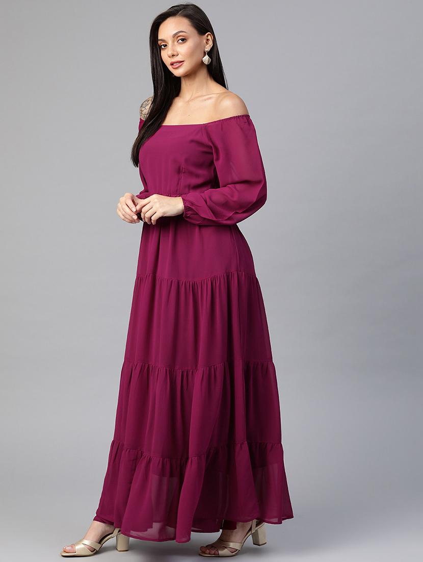 tie back off shoulder tiered dress - 18024263 - Zoom Image - 2