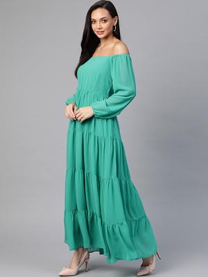 women's tiered dress solid dress - 18024264 -  Standard Image - 1