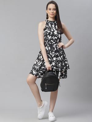 halter neck printed layered dress - 18024268 - Standard Image - 4