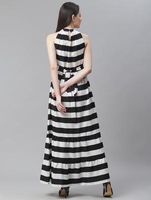 tie back striped a-line dress - 18024279 - Standard Image - 4