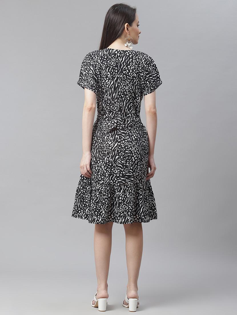 notch neck animal a-line dress - 18024284 - Zoom Image - 3