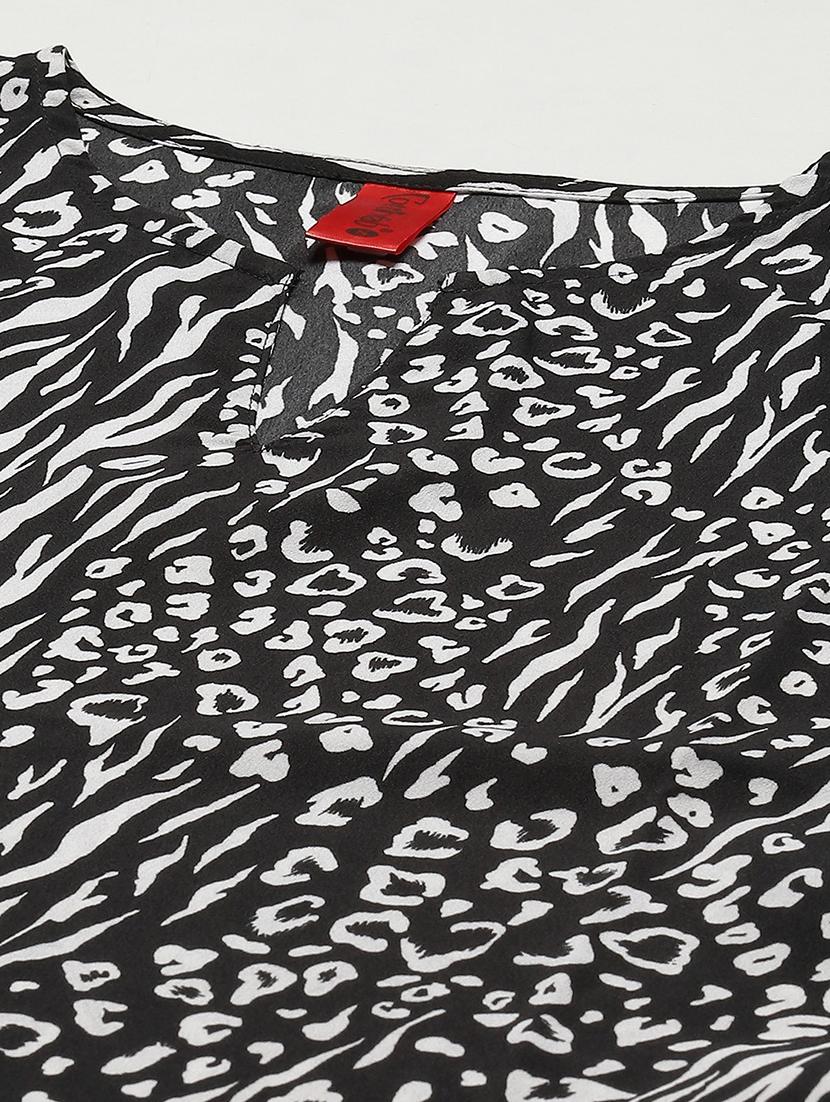 notch neck animal a-line dress - 18024284 - Zoom Image - 5