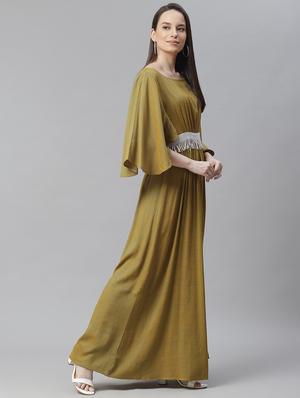 bell sleeved embellished maxi dress - 18024288 - Standard Image - 2