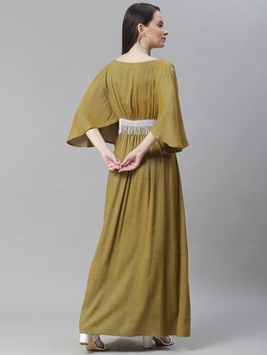 bell sleeved embellished maxi dress - 18024288 - Standard Image - 3