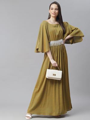 bell sleeved embellished maxi dress - 18024288 - Standard Image - 4