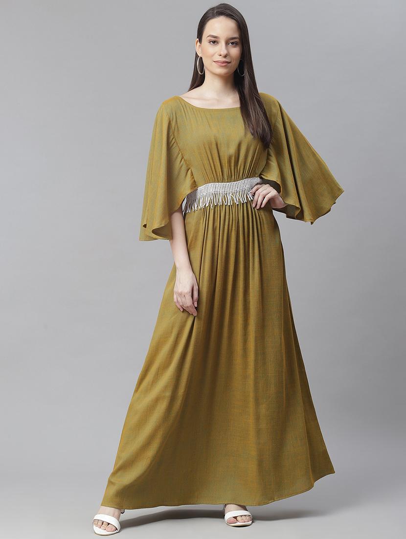 bell sleeved embellished maxi dress - 18024288 - Zoom Image - 1