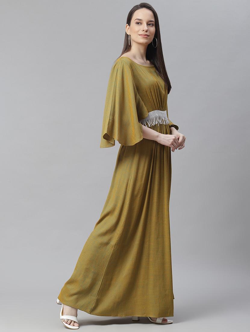 bell sleeved embellished maxi dress - 18024288 - Zoom Image - 2