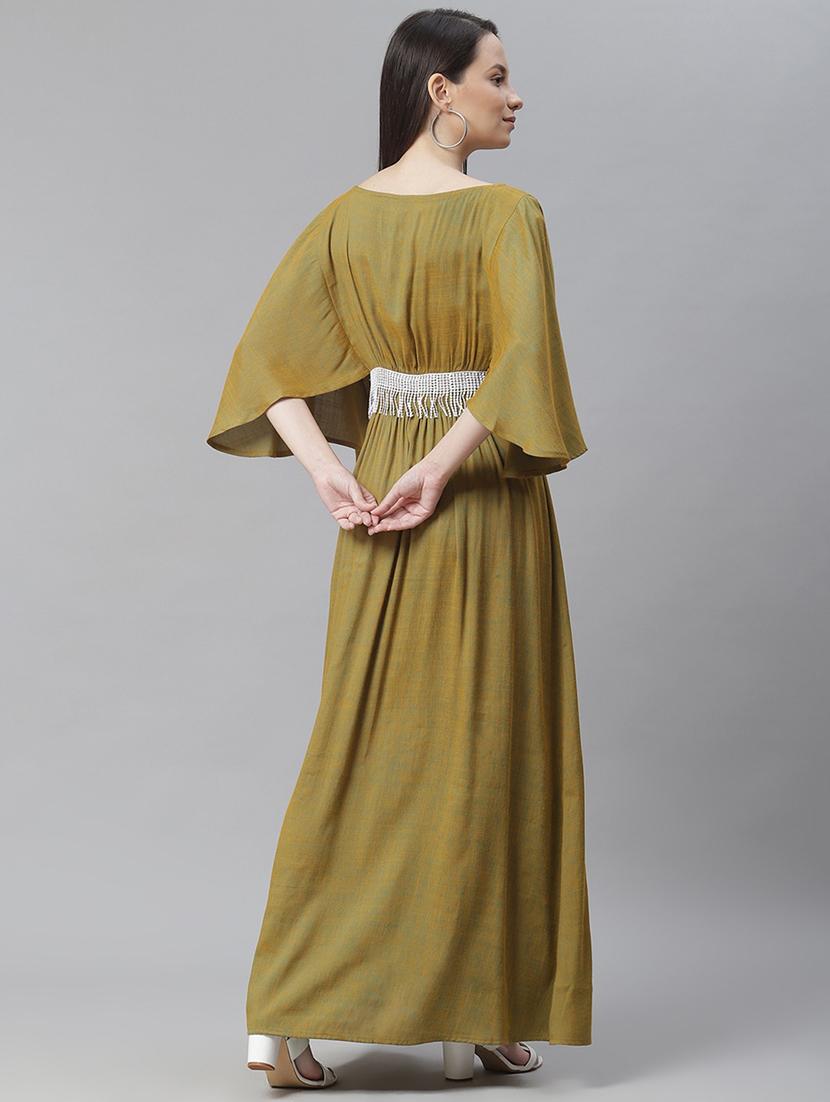 bell sleeved embellished maxi dress - 18024288 - Zoom Image - 3