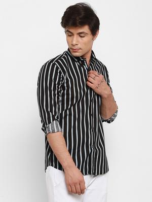 black striped casual shirt - 18024378 - Standard Image - 2