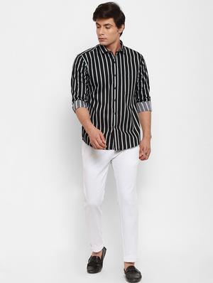 black striped casual shirt - 18024378 - Standard Image - 4