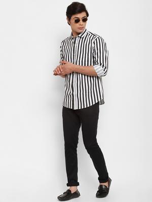 black striped casual shirt - 18024390 - Standard Image - 4
